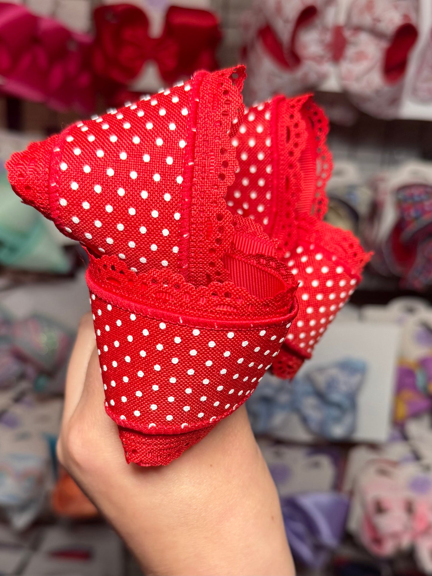 Red Swiss Dot 4.5-6inch