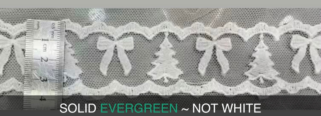 Evergreen Christmas tree lace bow PREORDER