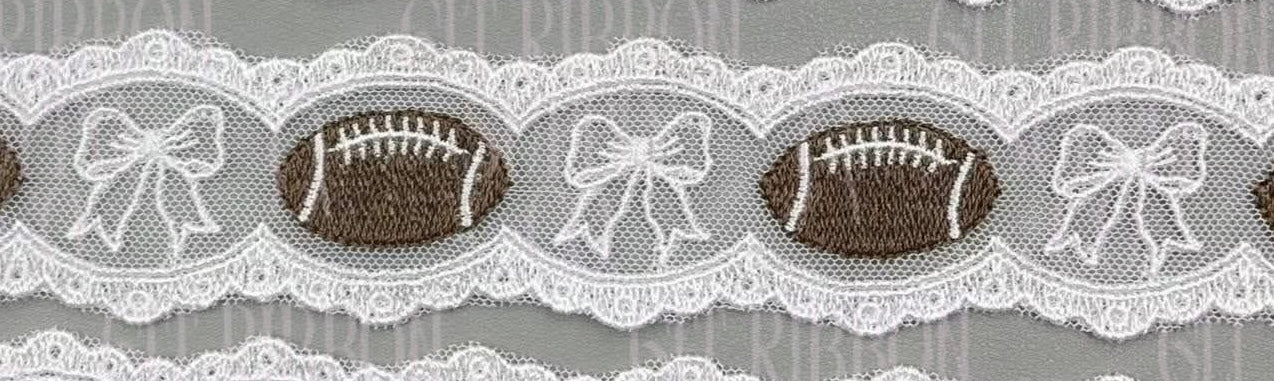 Football with bows Lace Bows