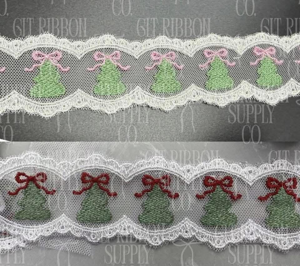 Christmas tree lace bow Preorder ETA August
