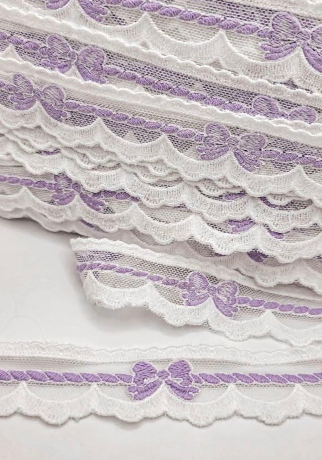 Lavender bow lace