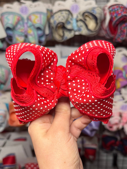 Red Swiss Dot 4.5 inch without tail