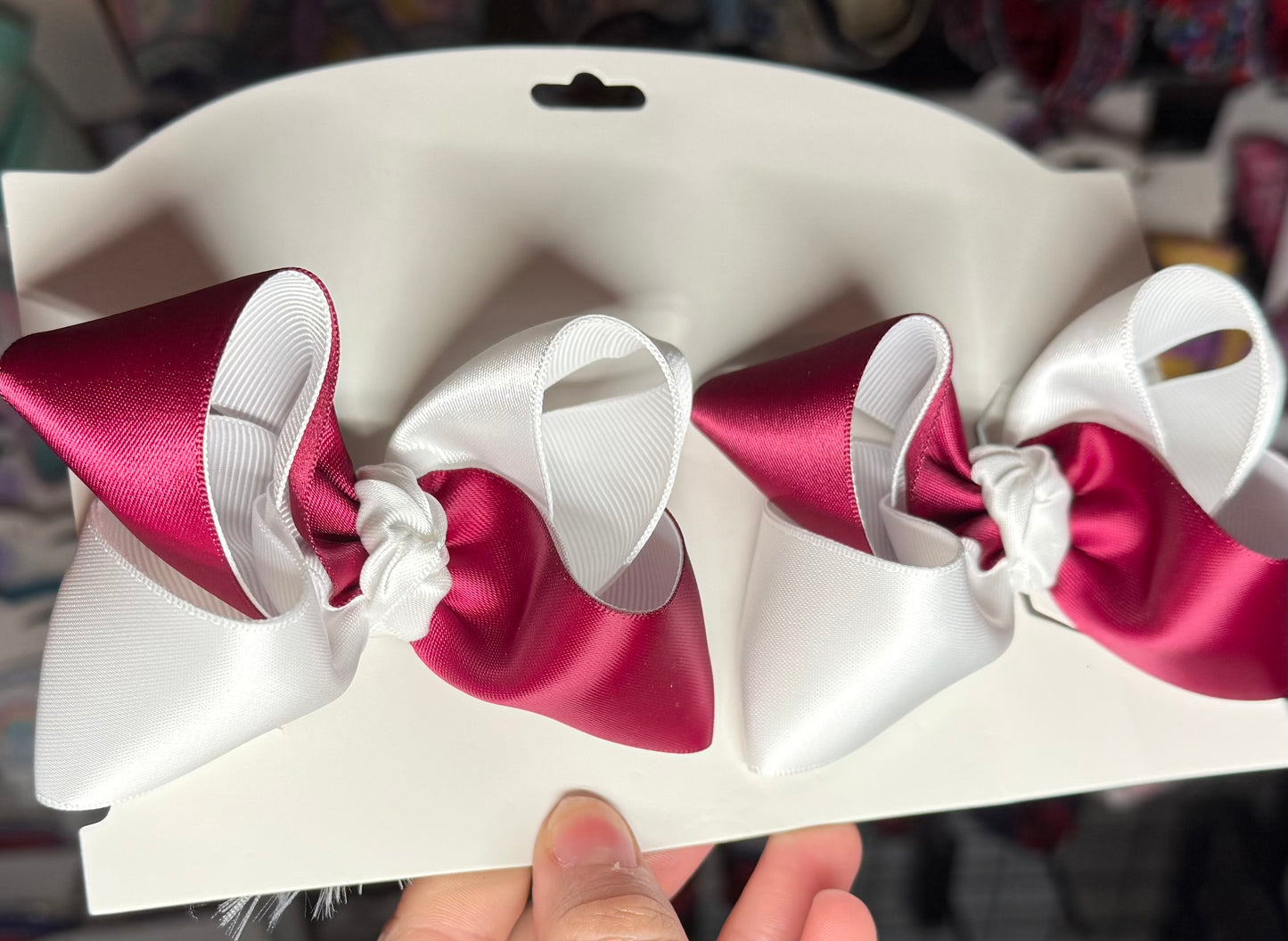 Maroon and white Satin Piggies