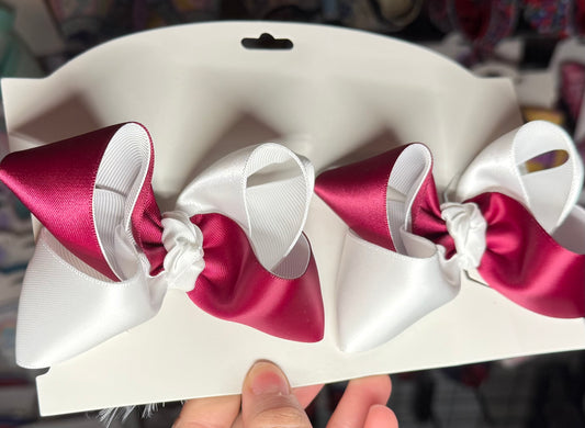 Maroon and white Satin Piggies