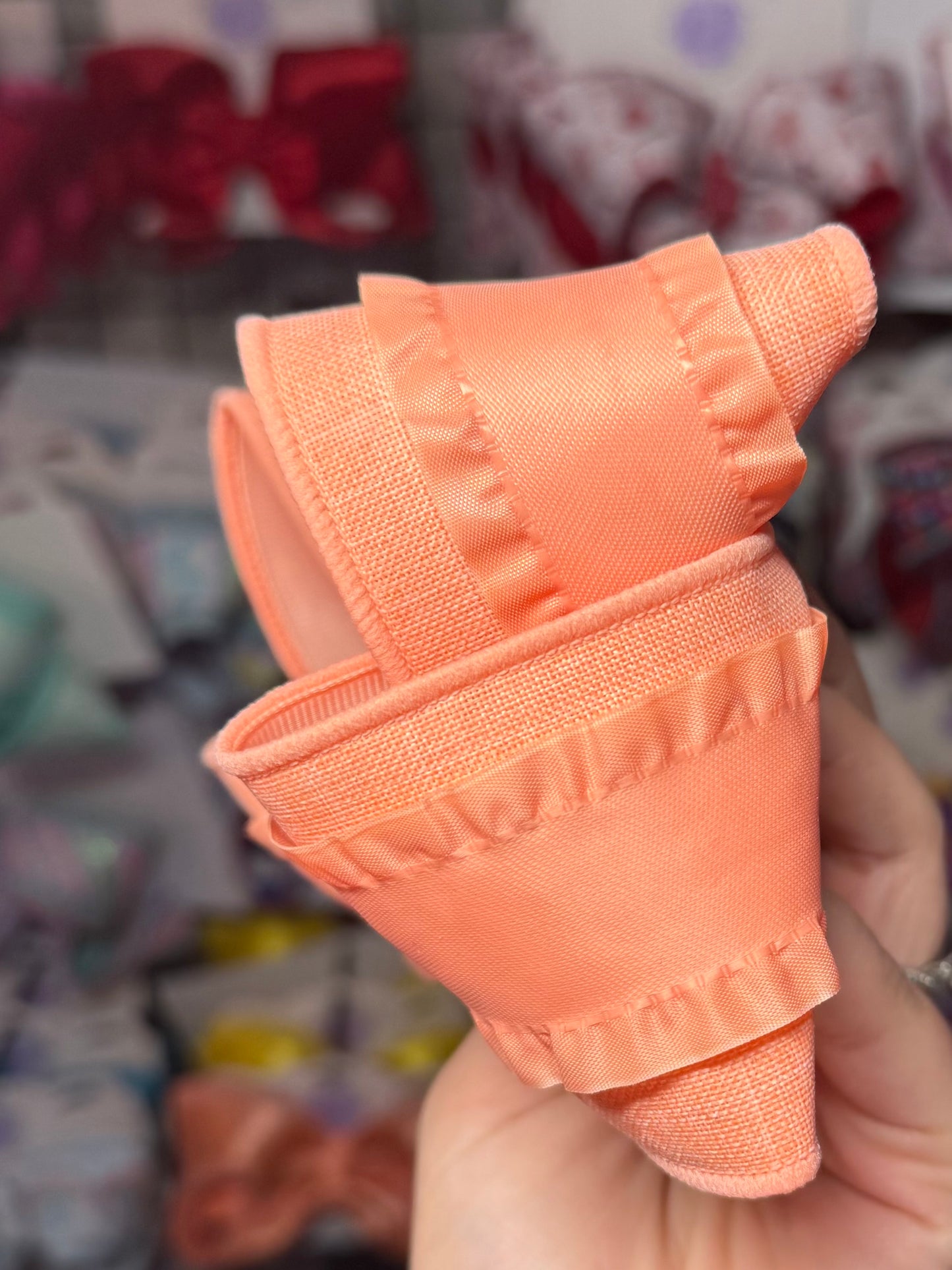 Peach with ruffles