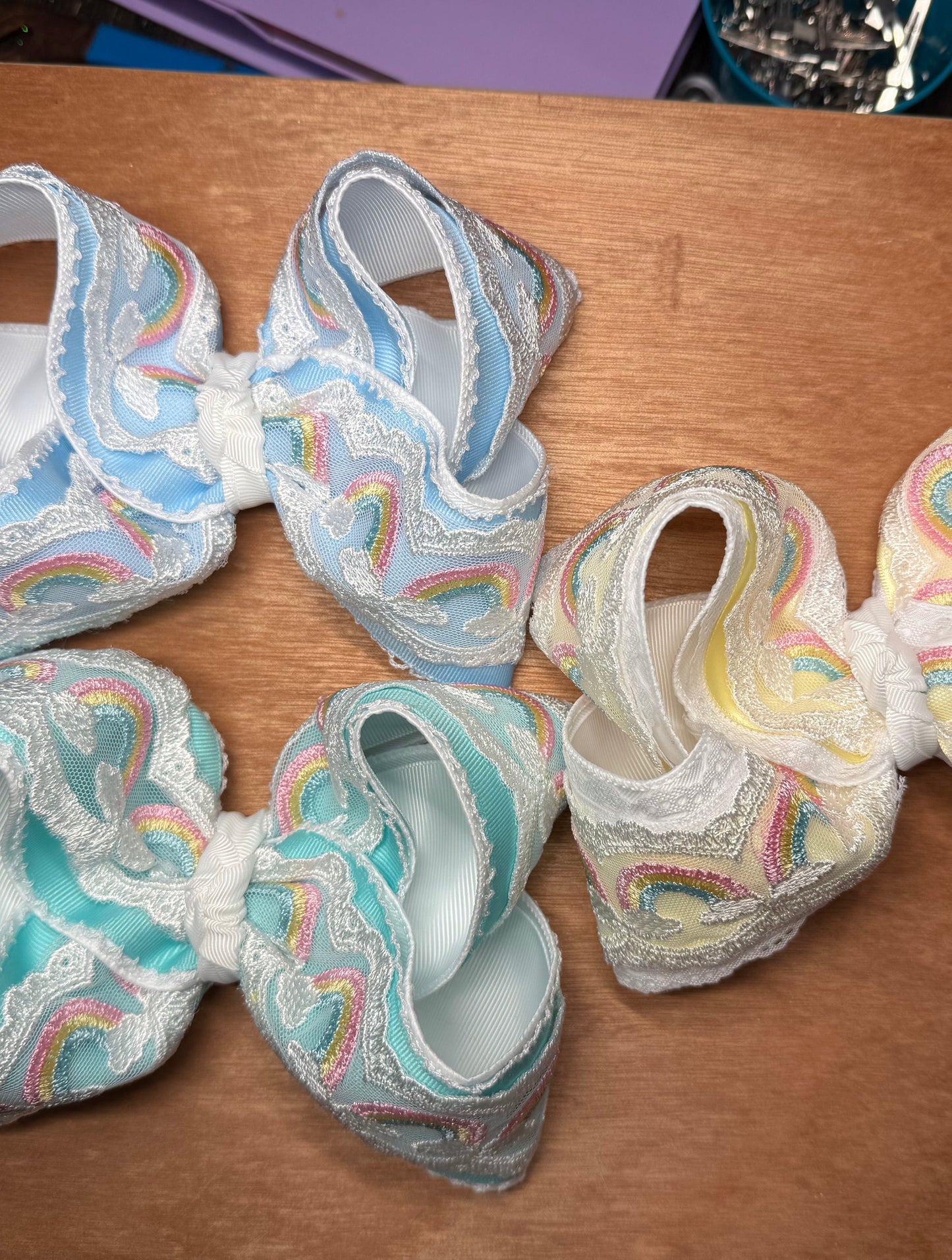 Rainbow Lace Bows