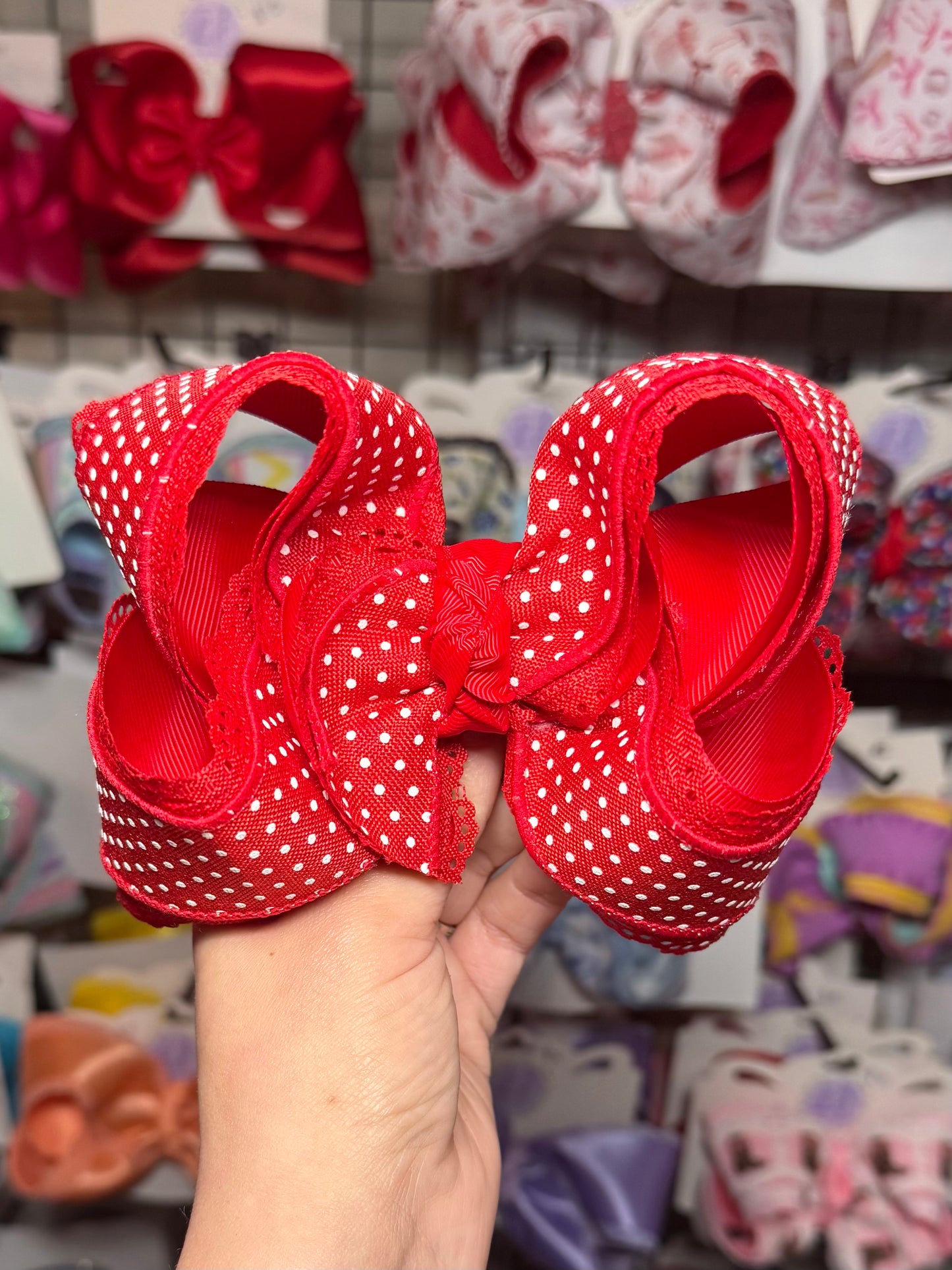 Red Swiss Dot 4.5-6inch