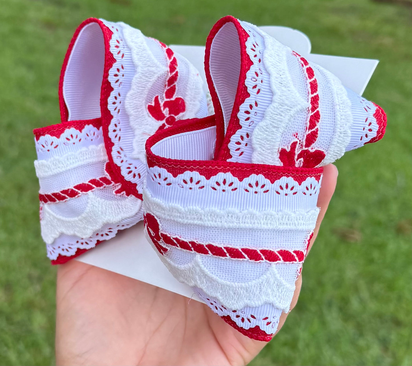 Cherry Red Bow Lace ribbon