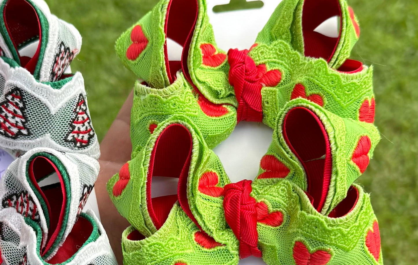 Grinch inspired Lace bow preorder