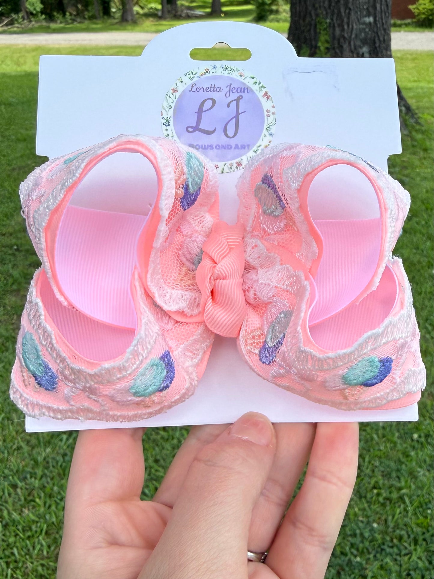Cotton Candy Lace Bow