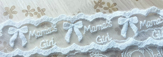 Mama’s girl lace bows TAT July