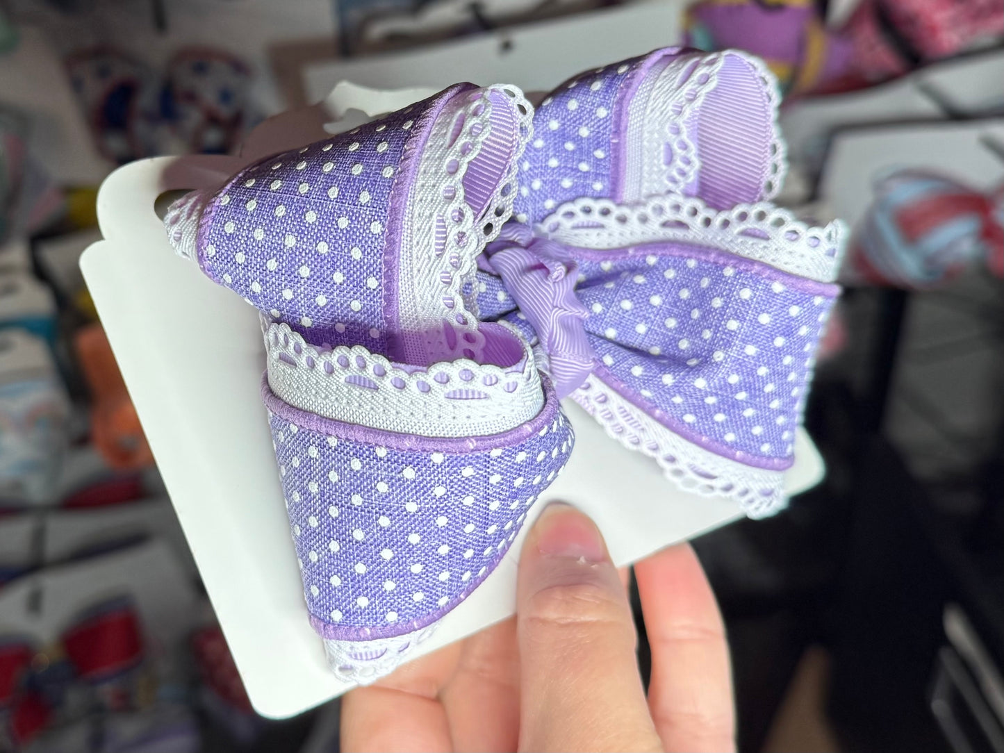 Lavender Swiss Dot 4.5-6inch
