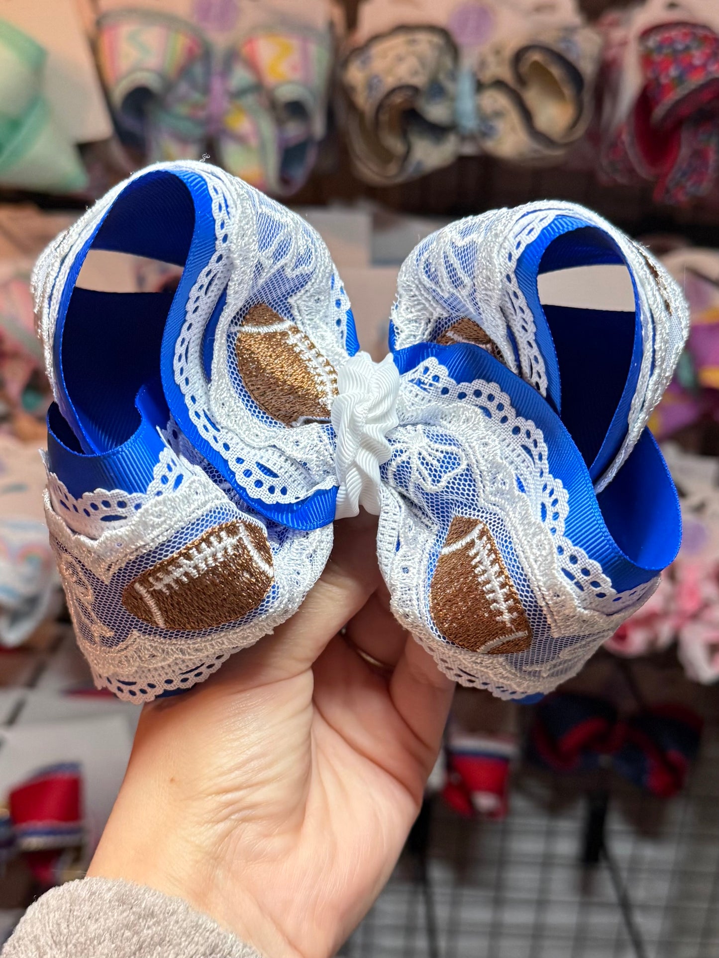 Football with bows Lace Bows
