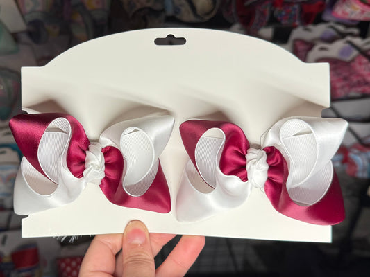 Maroon and white Satin Piggies