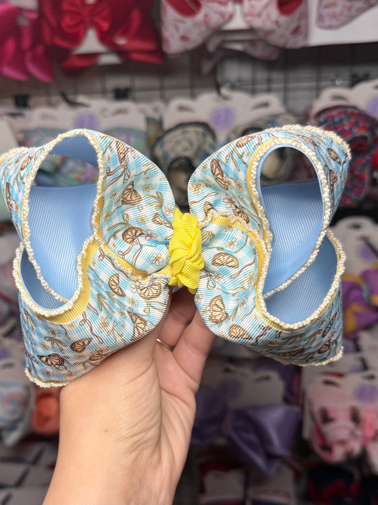 Lemons & Bows with Blue Gingham