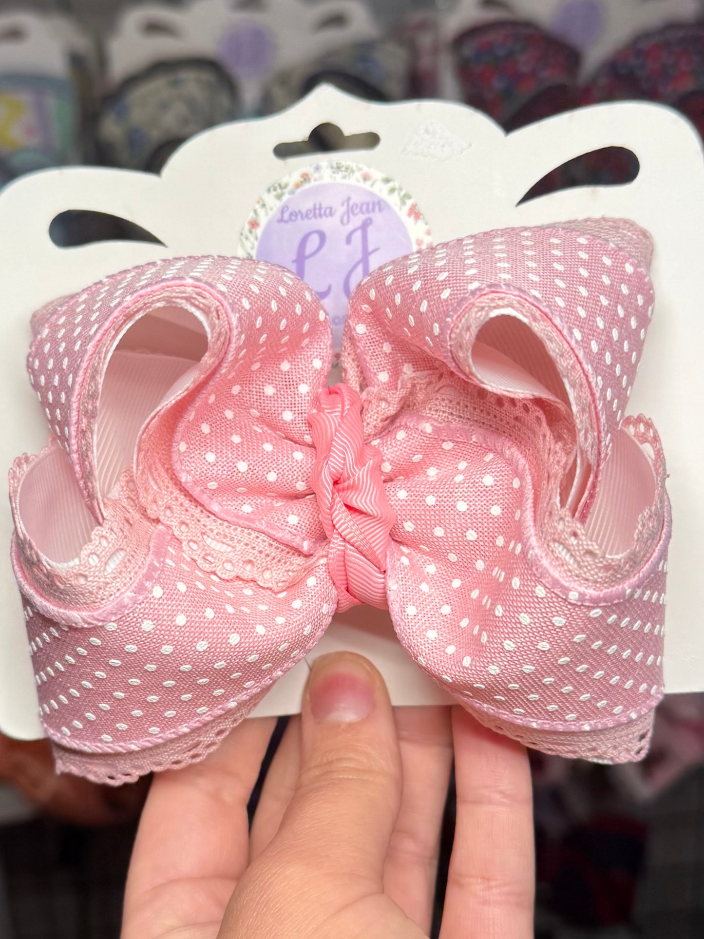 Pink Swiss Dot 4.5-6inch