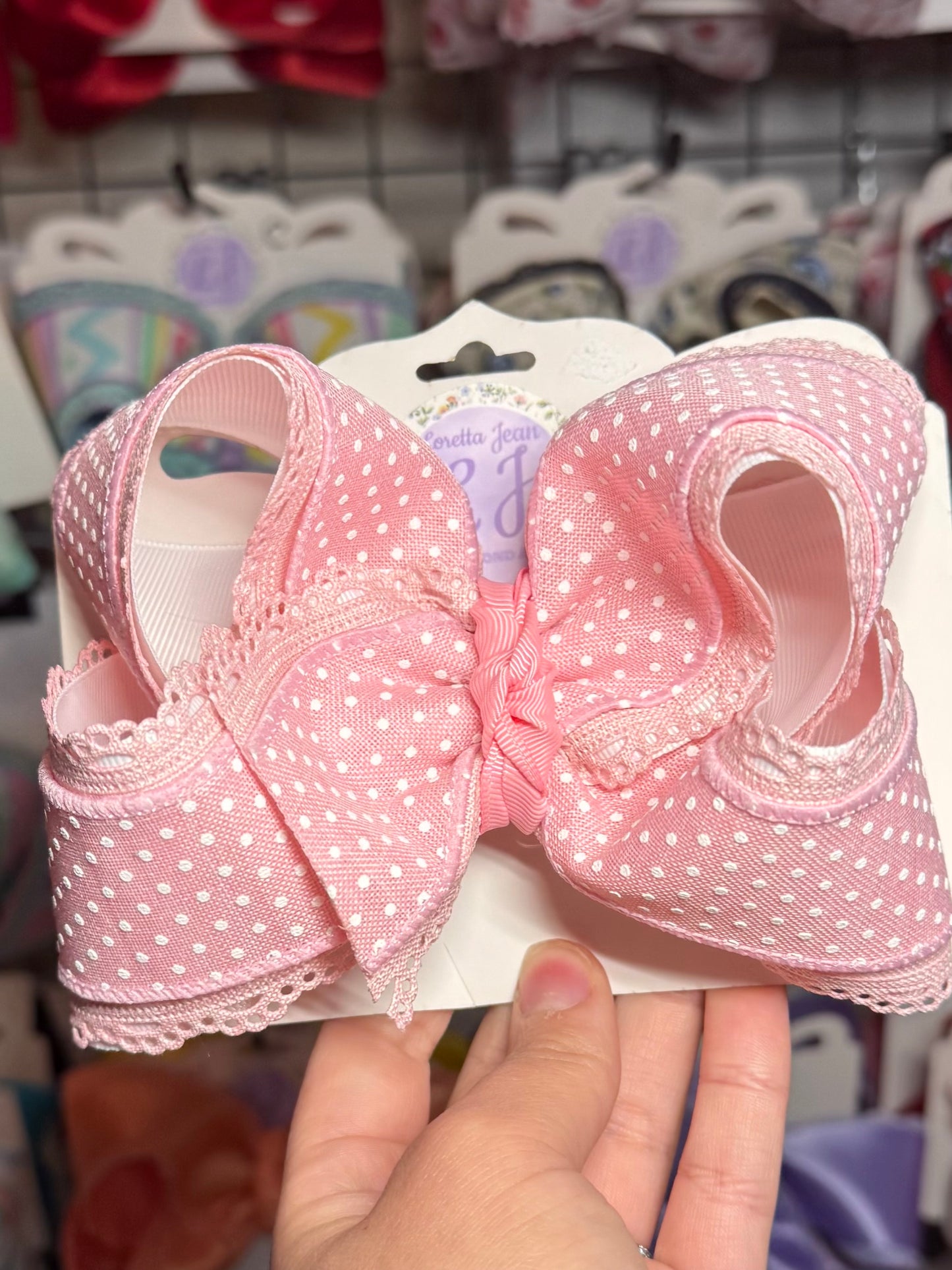 Pink Swiss Dot 4.5-6inch