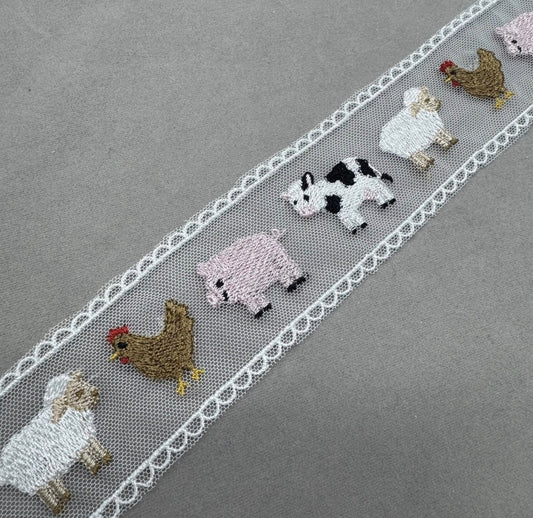 Farm animal lace bow PREORDER ~ ETA September