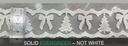 Evergreen Christmas tree lace bow PREORDER