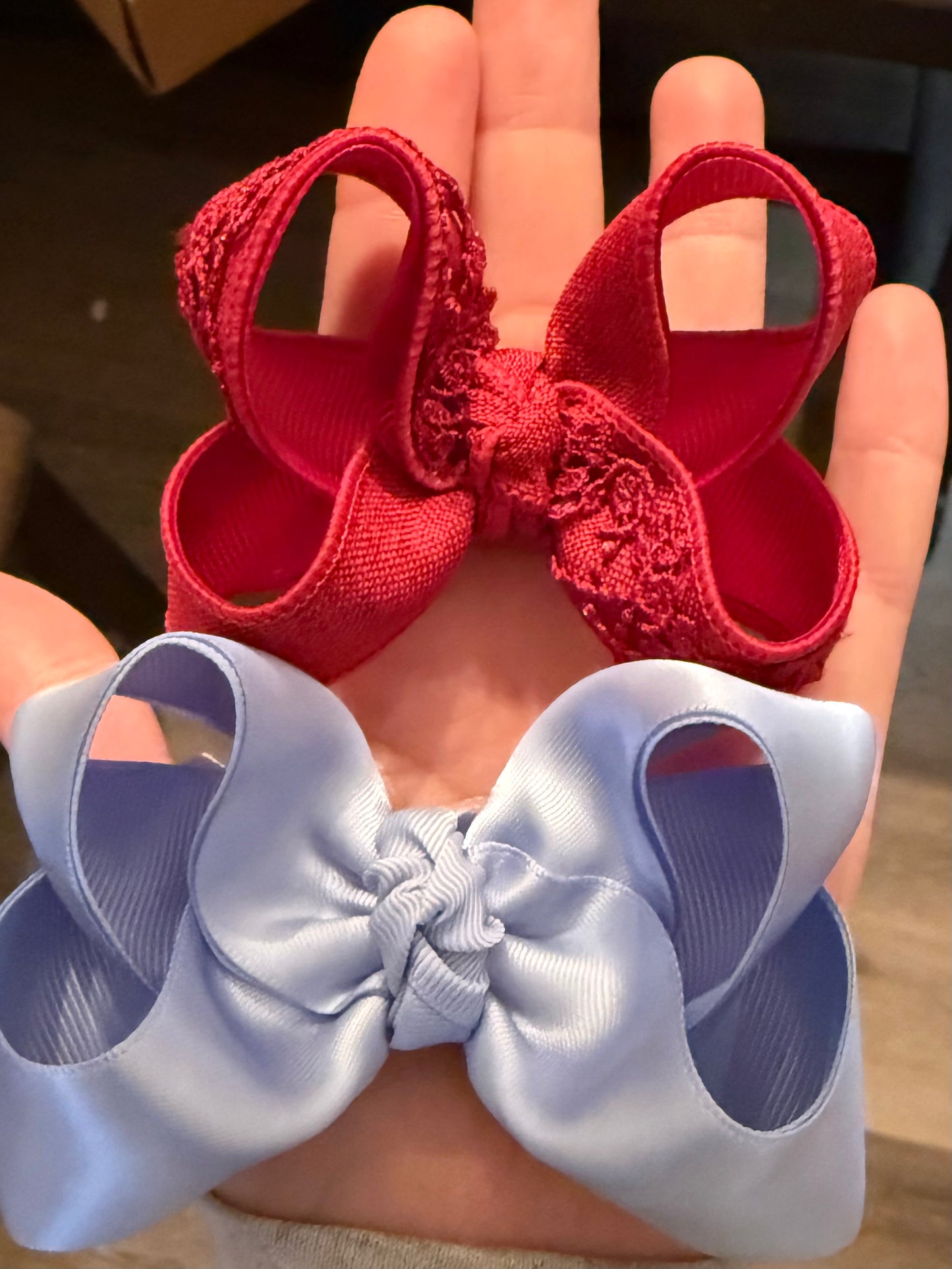 Micro piggies- Maroon with Rose trim