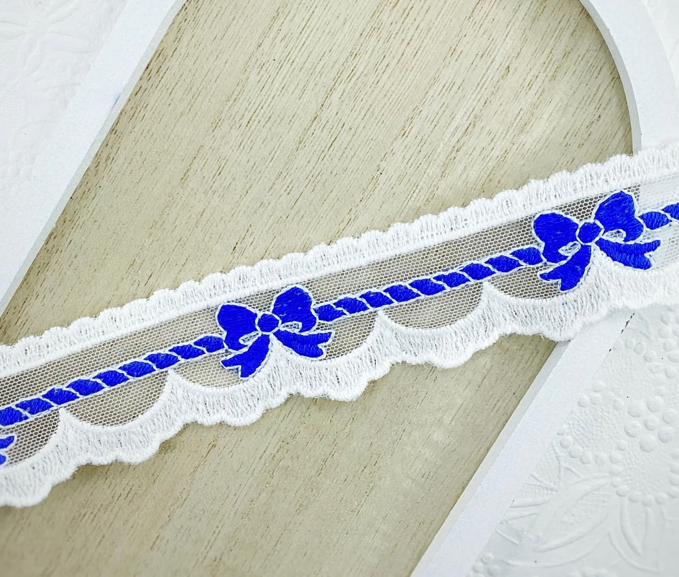 Blue Coquette lace bow preorder