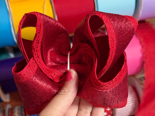 Metallic Red with Scallop Edge