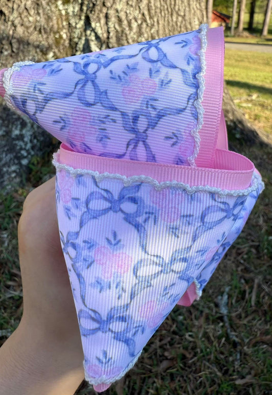 Pink and blue bow coquette