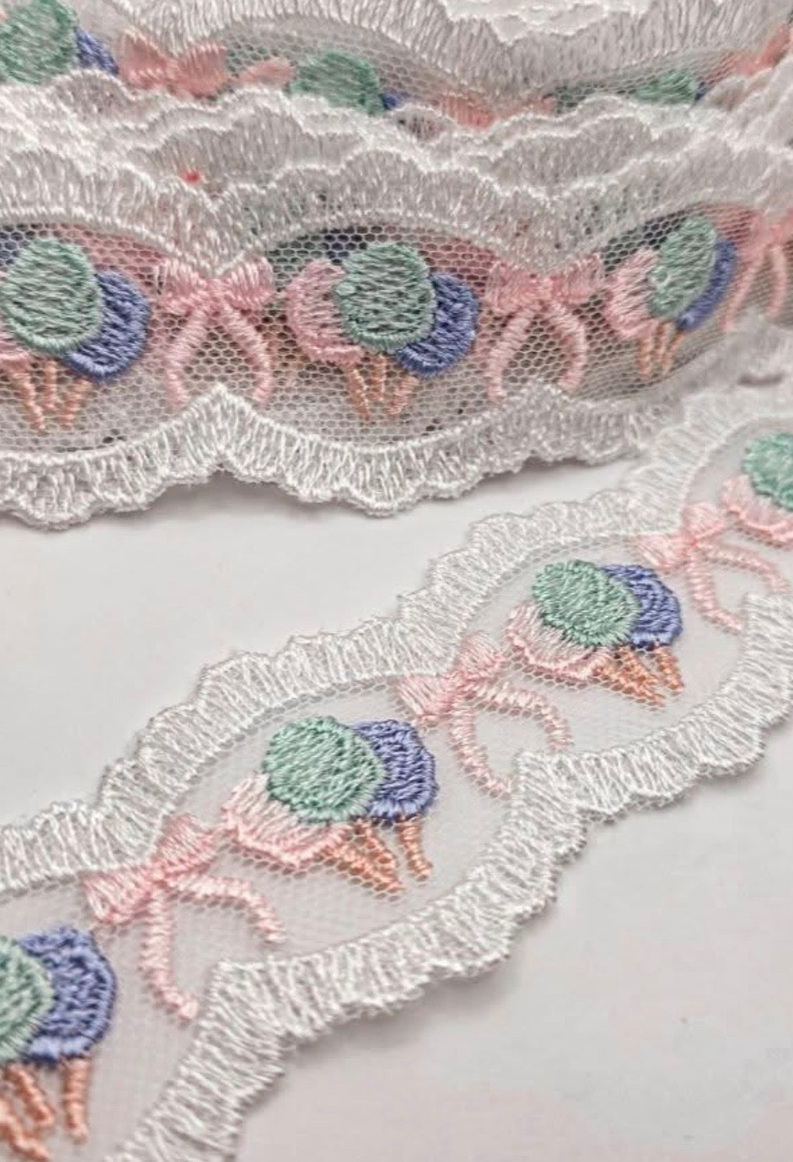 Cotton Candy Lace Bow