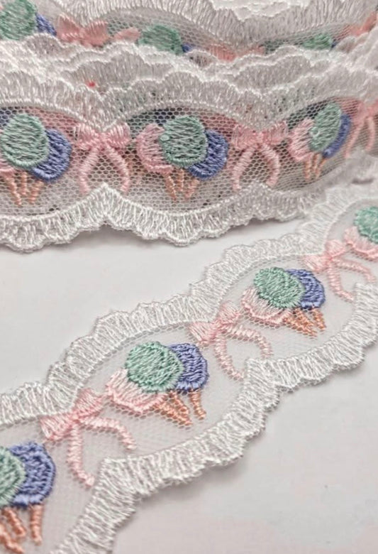 Cotton Candy Lace Bow